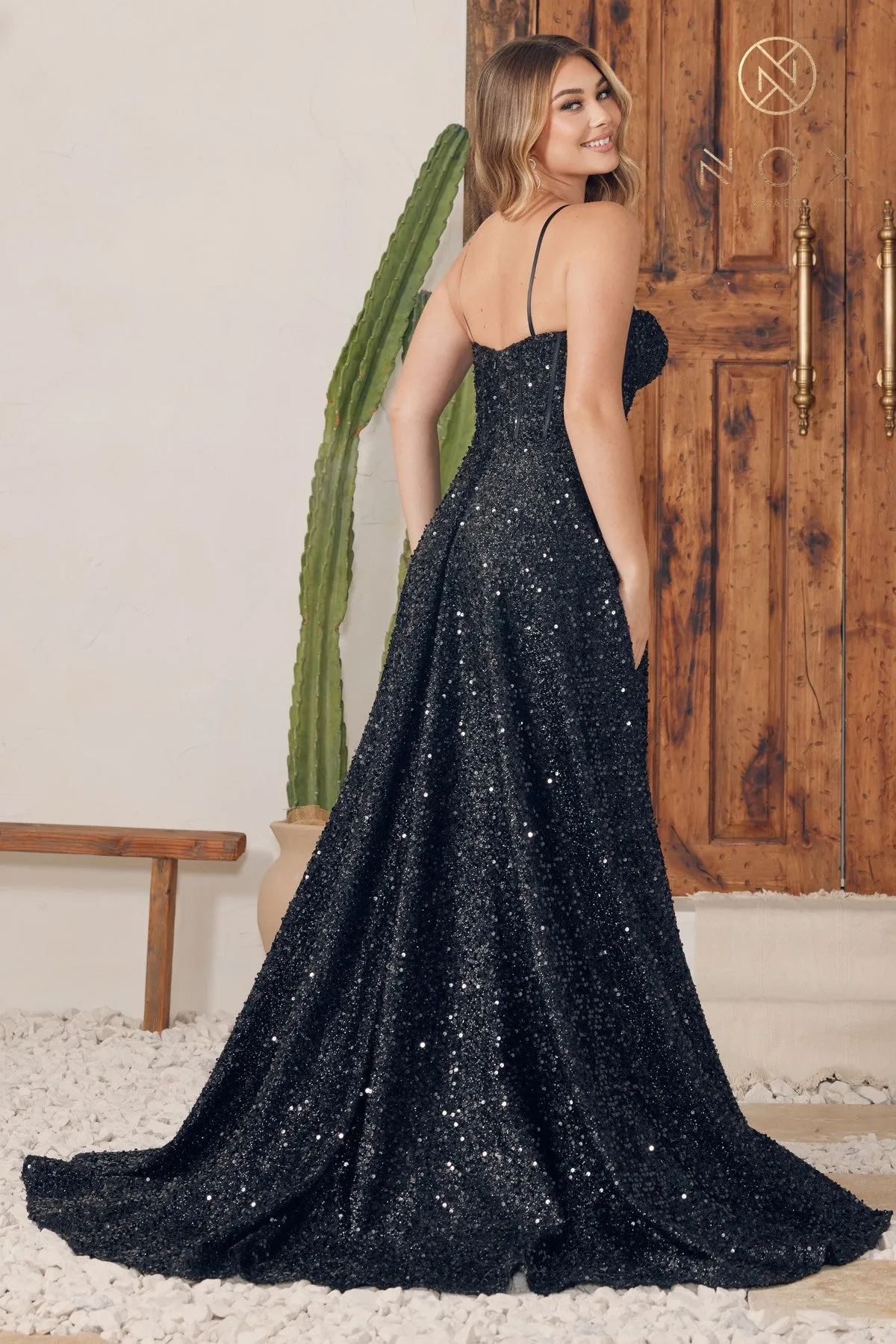 A-Line Sequin Sleeveless Dress_A1241