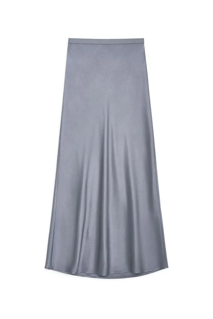 AB Bar Silk Skirt - Grey