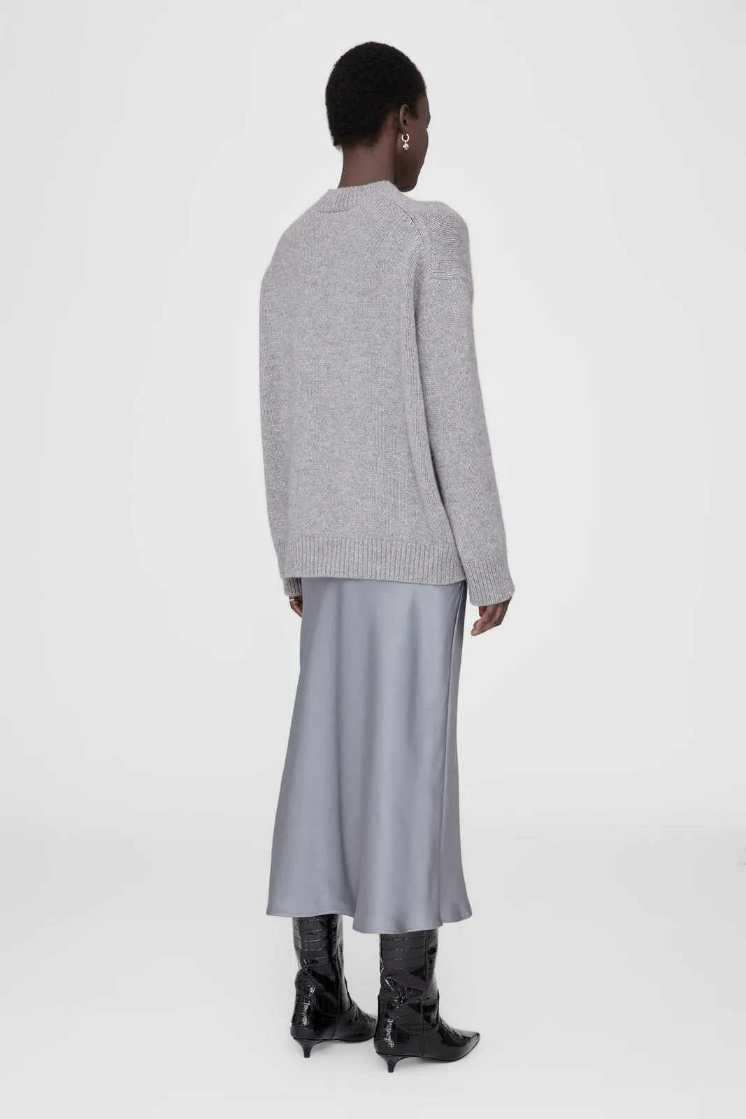 AB Bar Silk Skirt - Grey