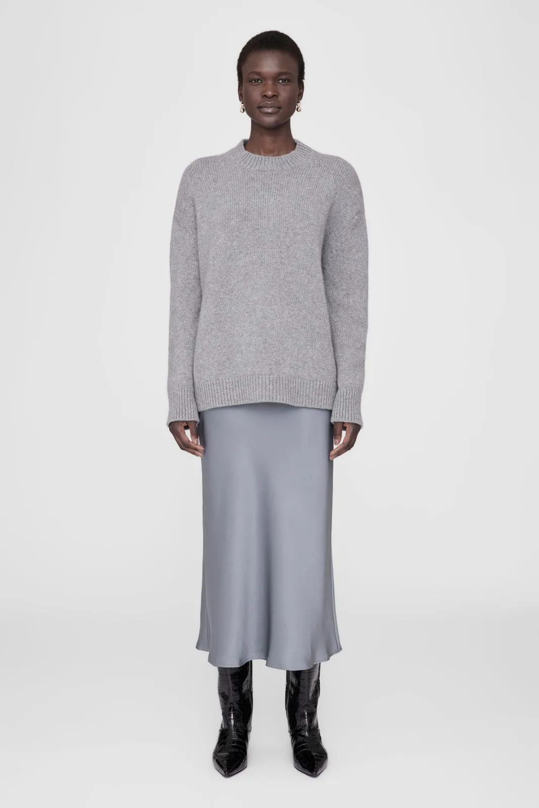 AB Bar Silk Skirt - Grey