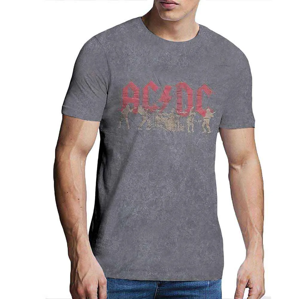 AC/DC "Vintage Silhouettes" Charcoal Grey T shirt