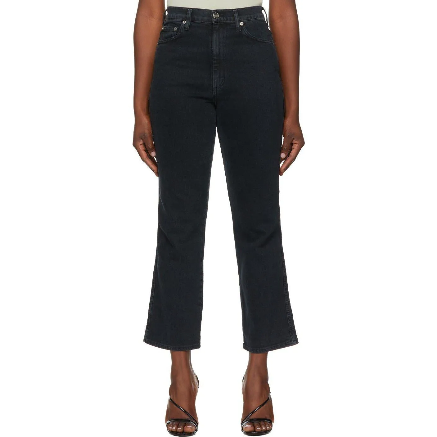 AGOLDE Black Pinch Waist High Rise Kick In Realm Jeans