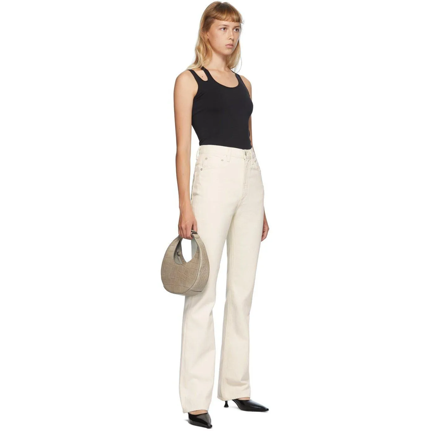 AGOLDE Off-White Vintage High Rise Flare Jeans