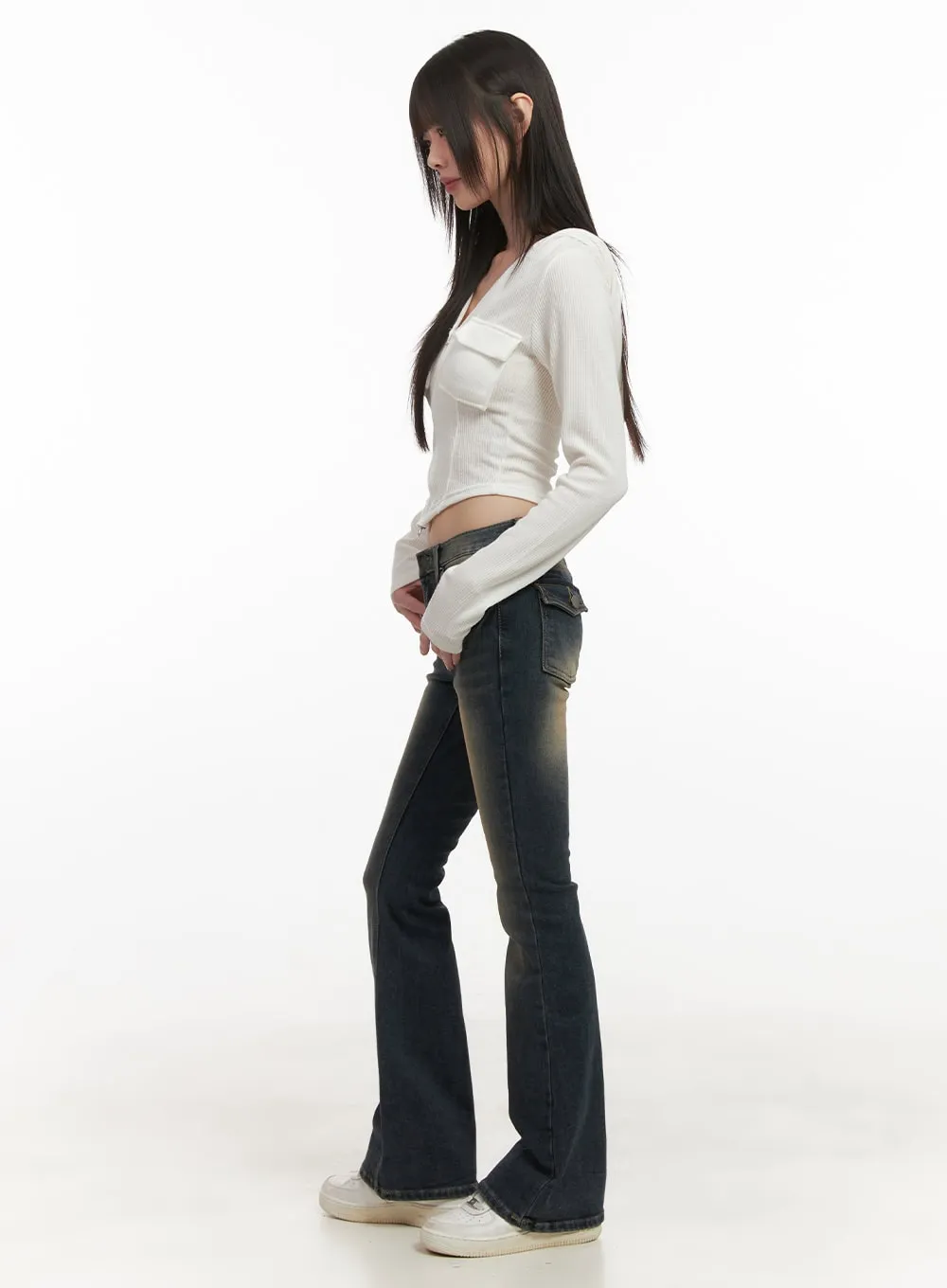 Alicia Washed Flared Jeans CD426