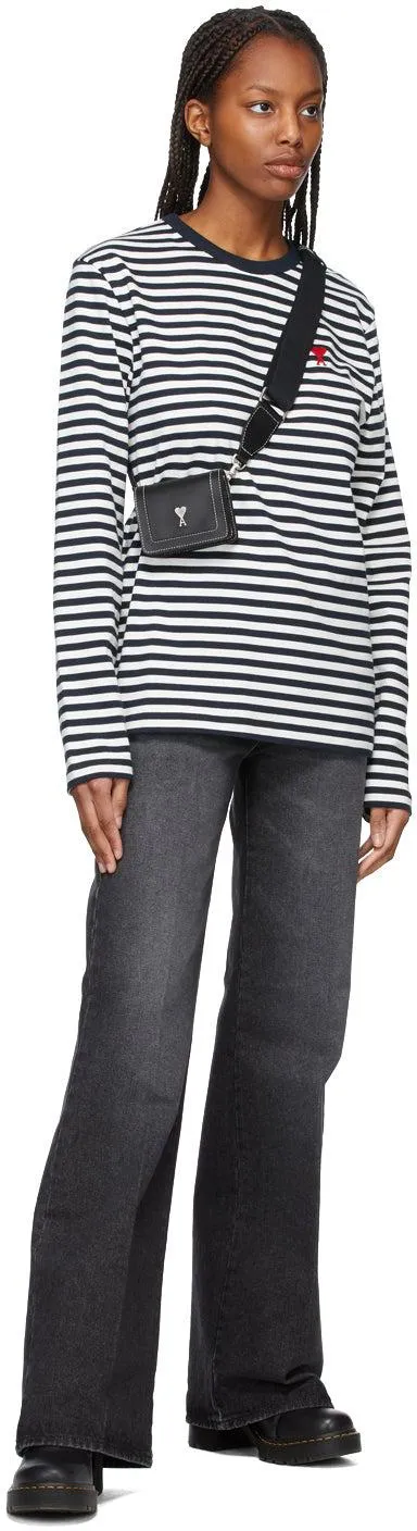 AMI Alexandre Mattiussi Grey Denim Flared Jeans
