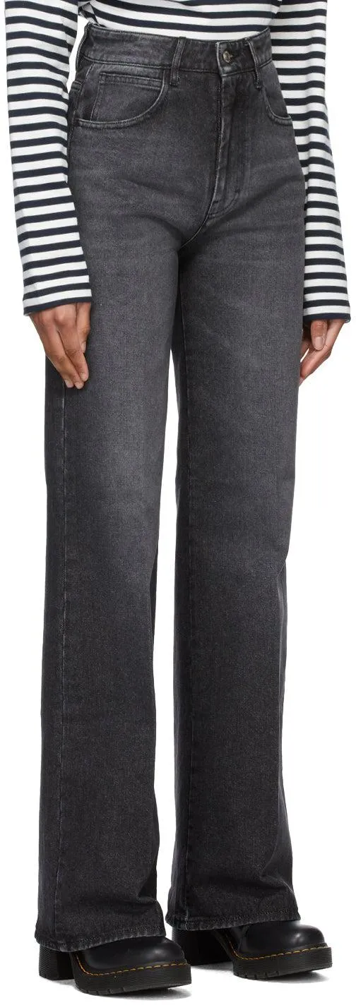 AMI Alexandre Mattiussi Grey Denim Flared Jeans