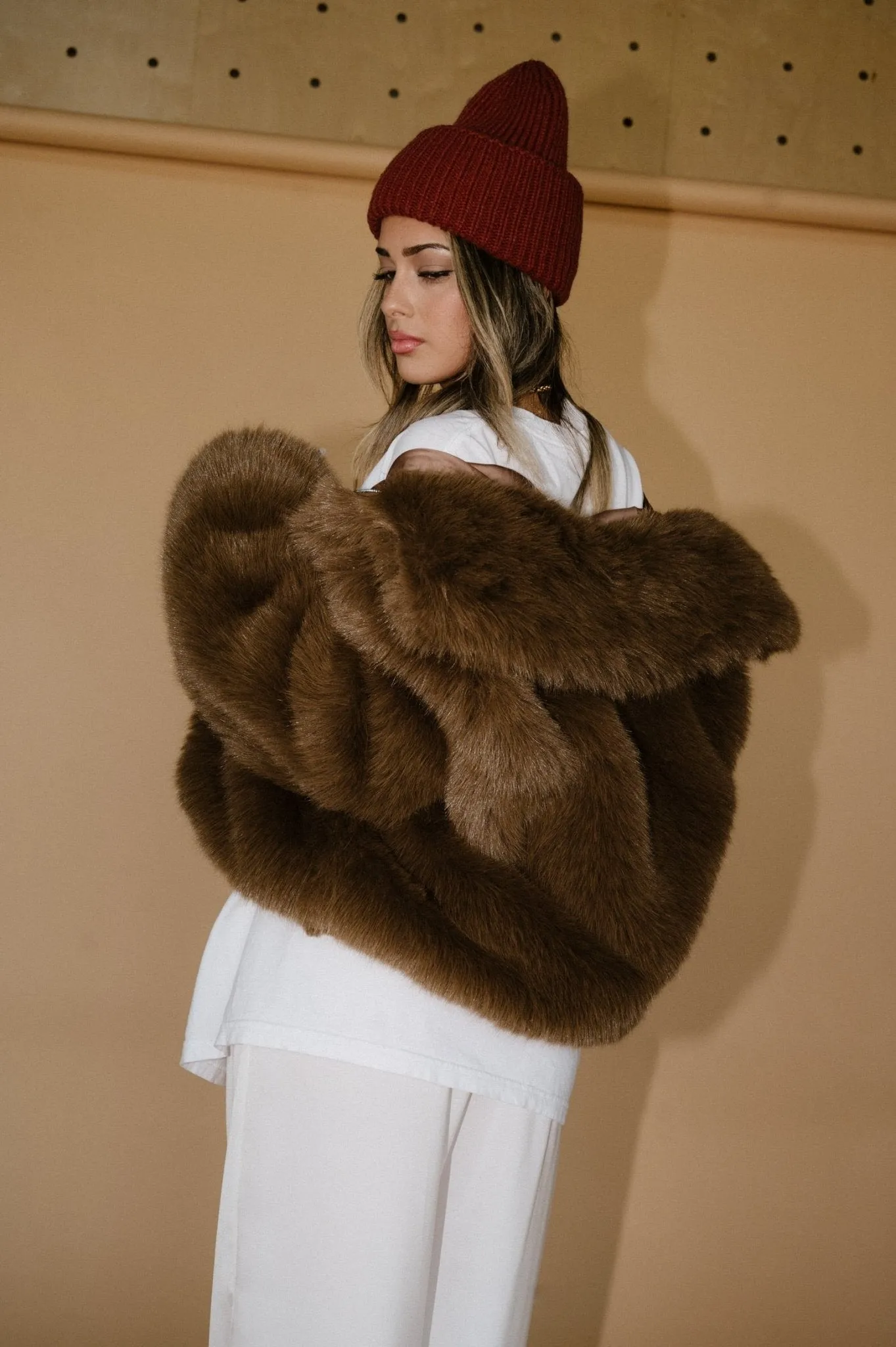 Baby Bear Faux Fur Bomber