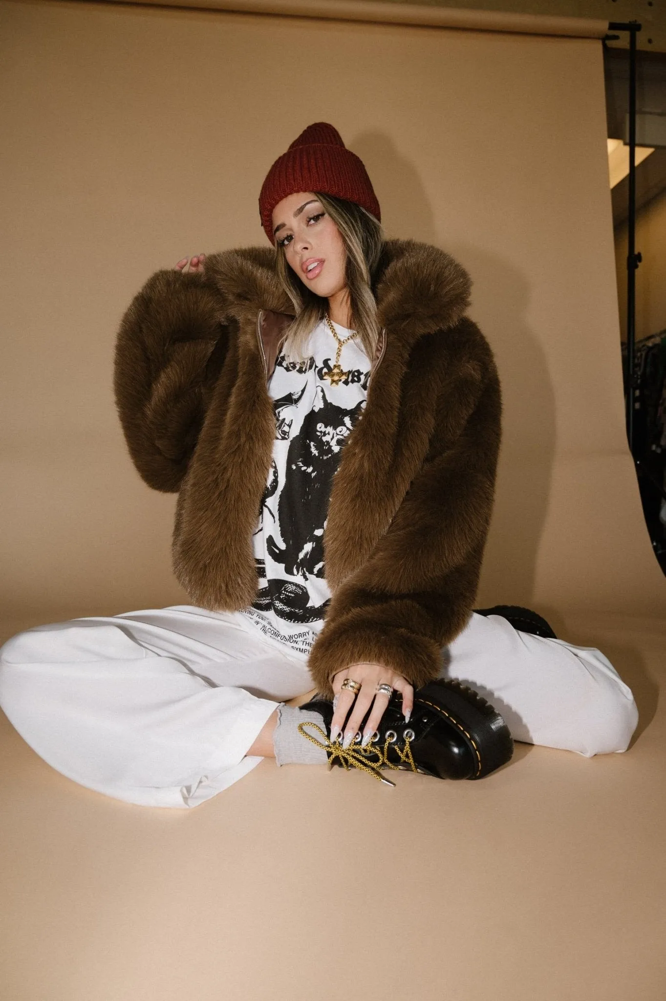 Baby Bear Faux Fur Bomber