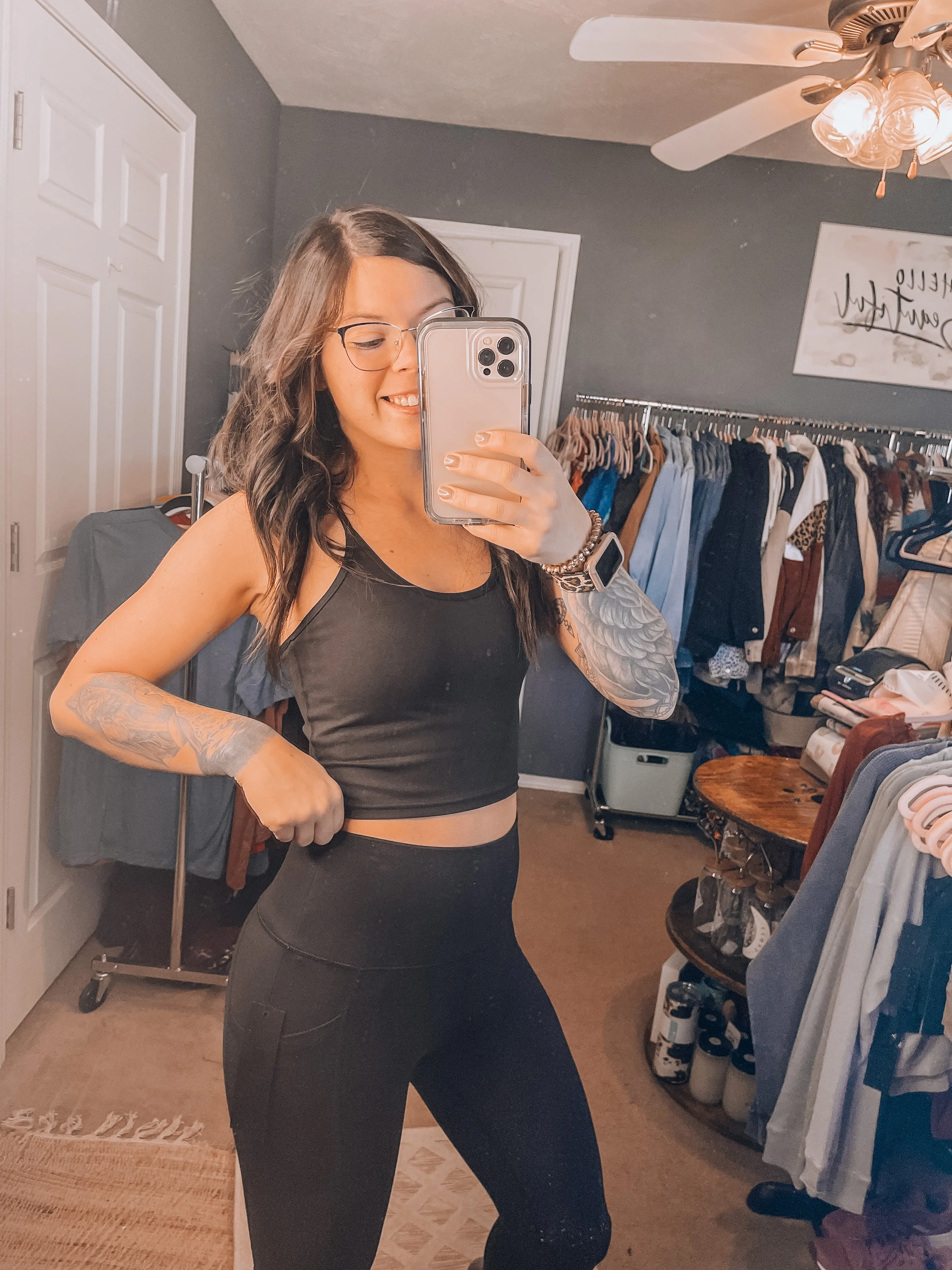 Black Crackle High Waisted Leggings