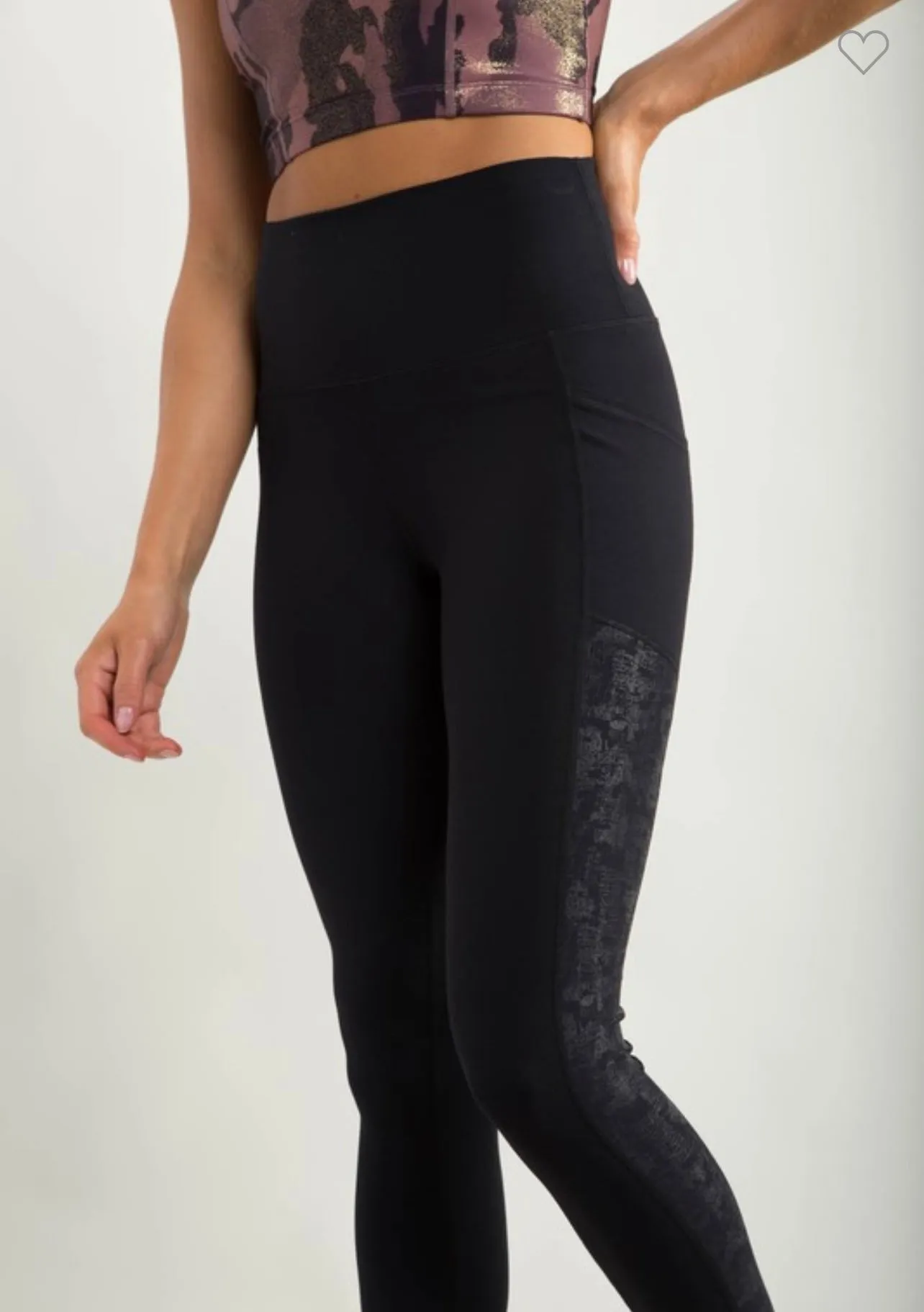 Black Crackle High Waisted Leggings