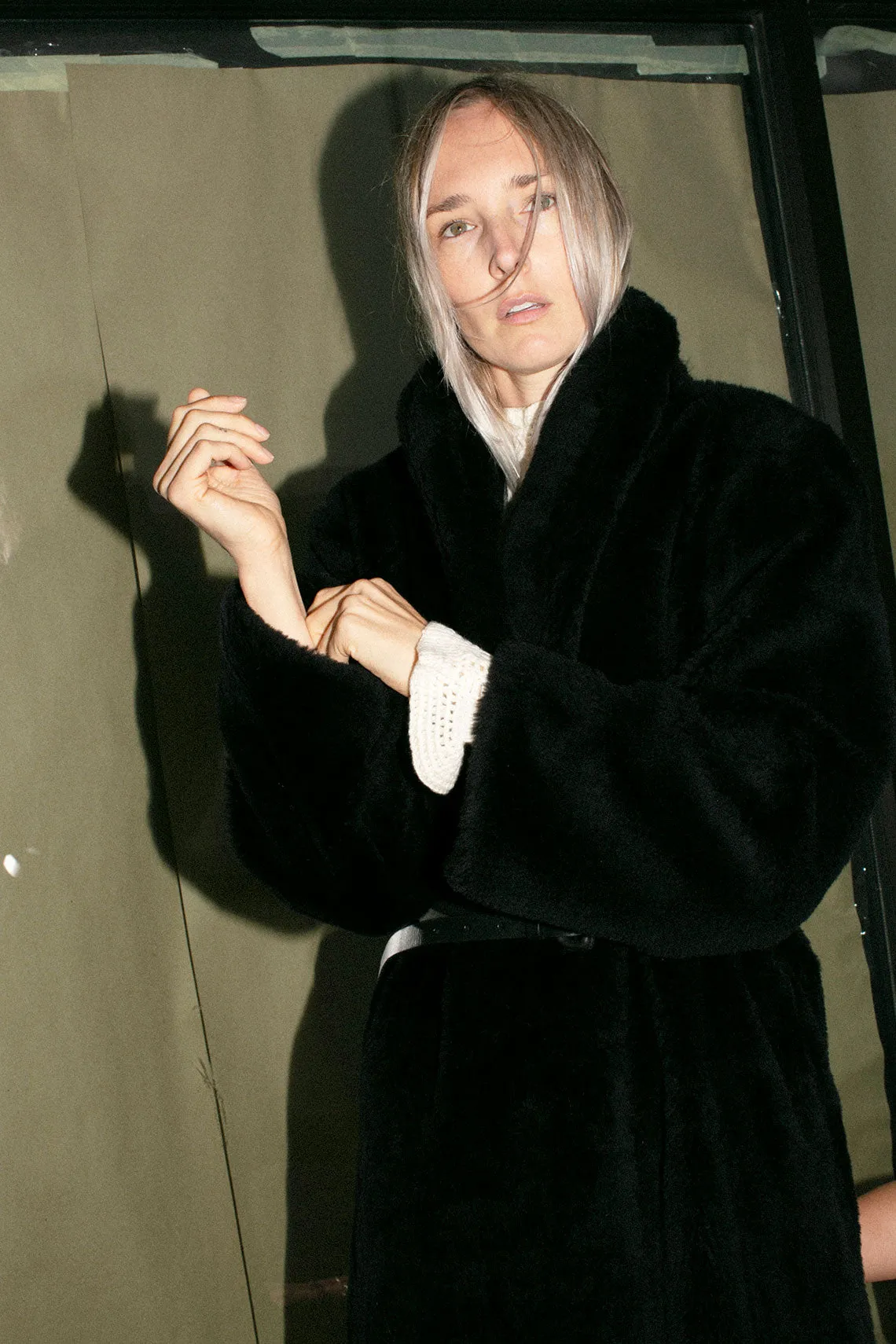 Black Faux Fur Fifi Coat