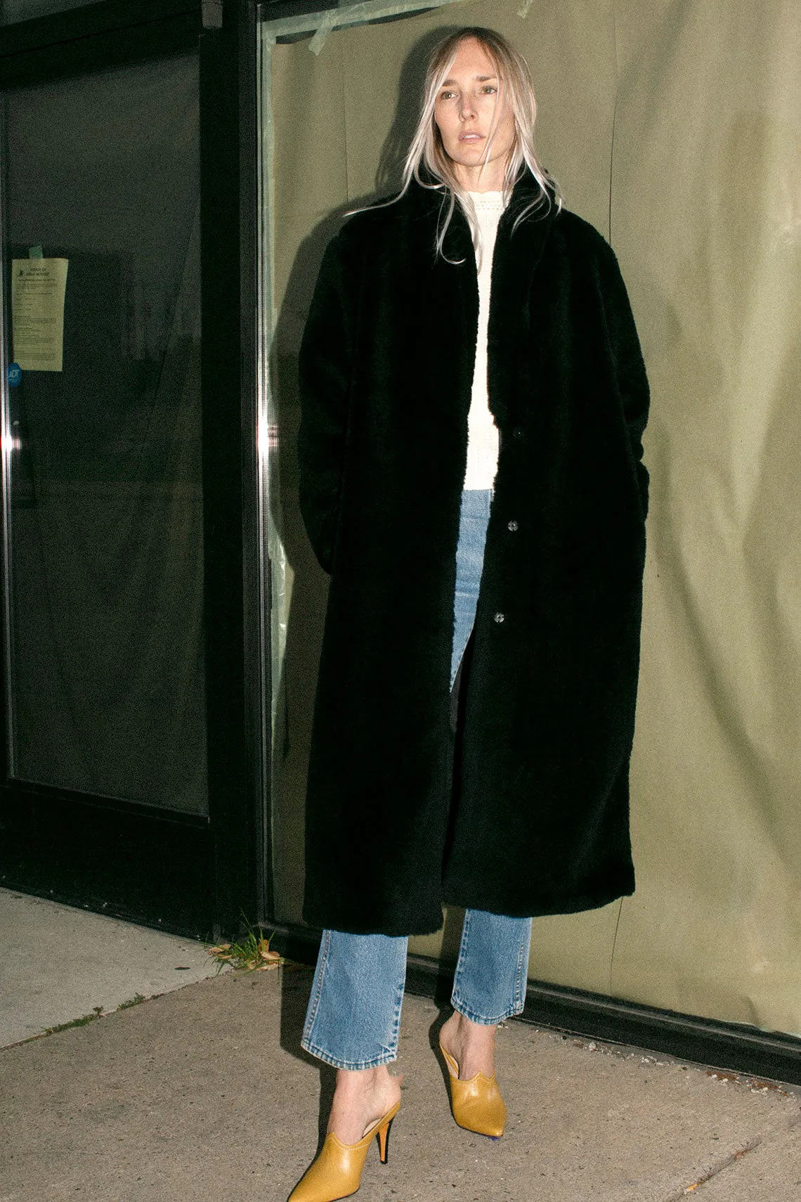 Black Faux Fur Fifi Coat