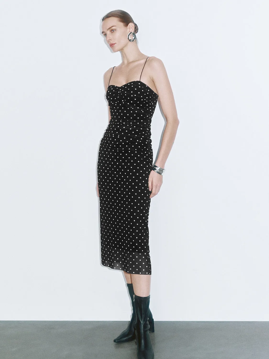 Cami Dot Skinny-Fit Dresses