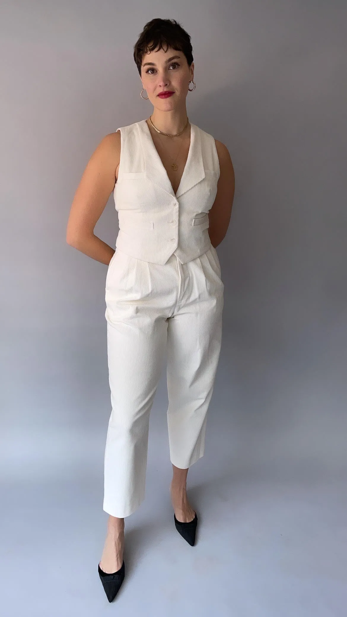Cassie Pants - Wide Wale Corduroy - Ivory