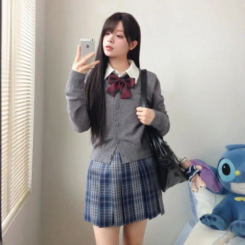 Cute College Style Printed High-Waisted JK Skirt
