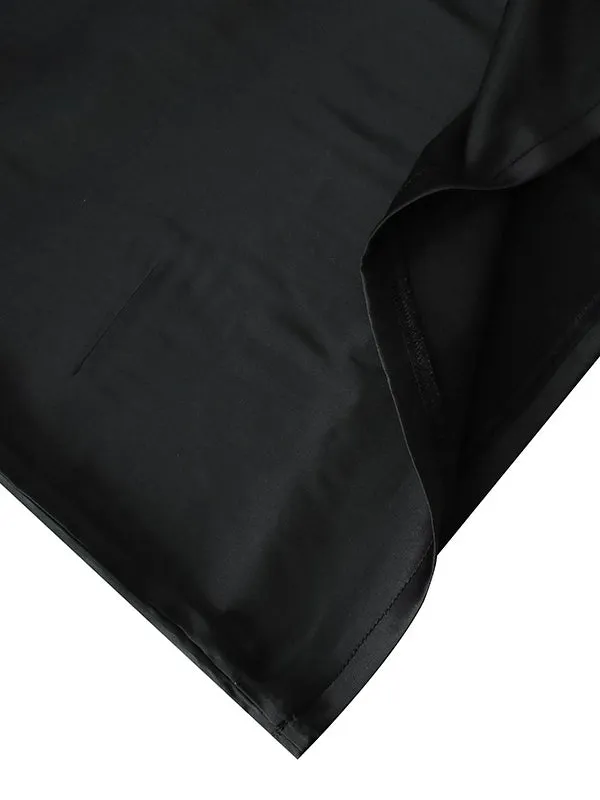 Elasticity Solid Color Split-Joint High Waisted Skirts