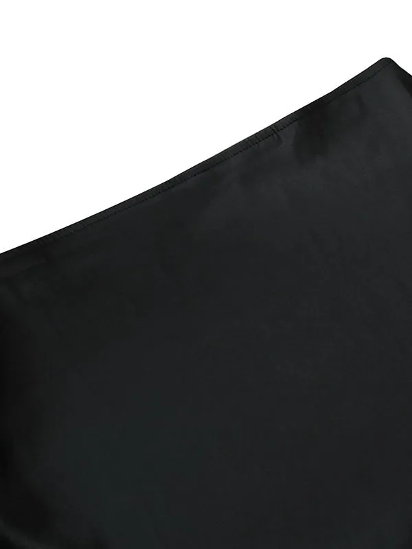 Elasticity Solid Color Split-Joint High Waisted Skirts