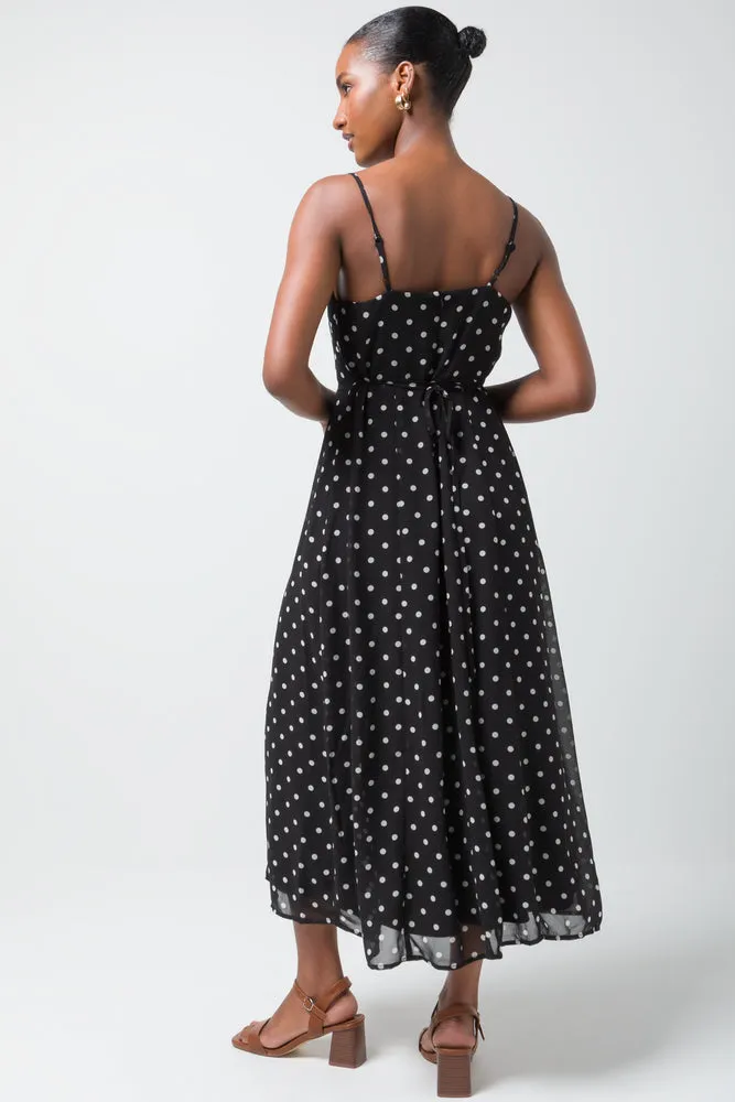 Fit And Flare Strappy Dress Black