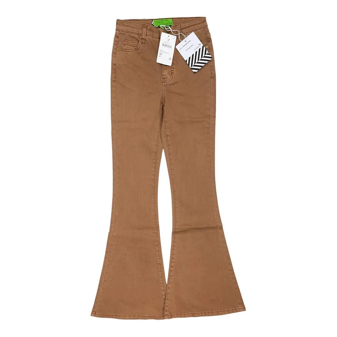 Free People x Sandrine Rose Super Flare Jeans Pants Sz 25 Burnt