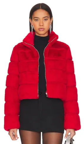 Generation Love Tala Faux Fur Jacket in Red