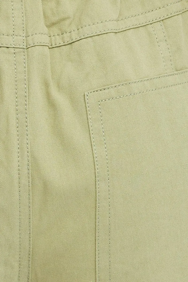 Green Cargo Pants Wide Leg