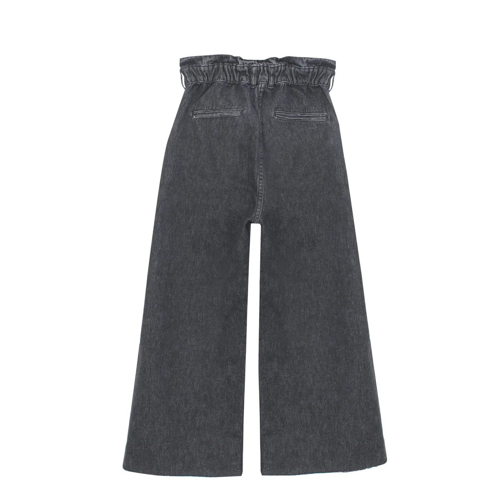 Grey Flared Scrunch Waist Jeans