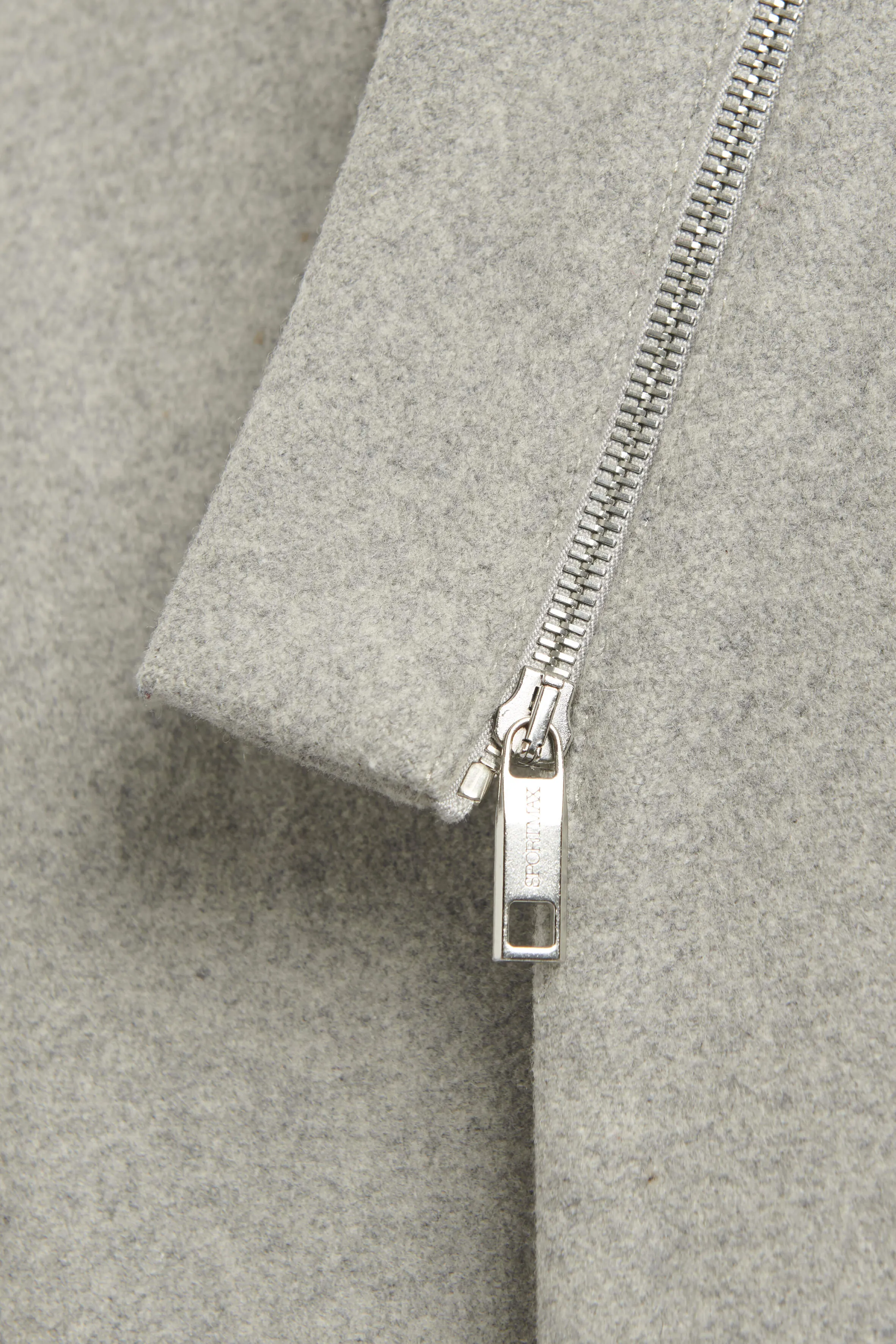 Grey Zip Detail Wool Mix Preowned Crombie Coat
