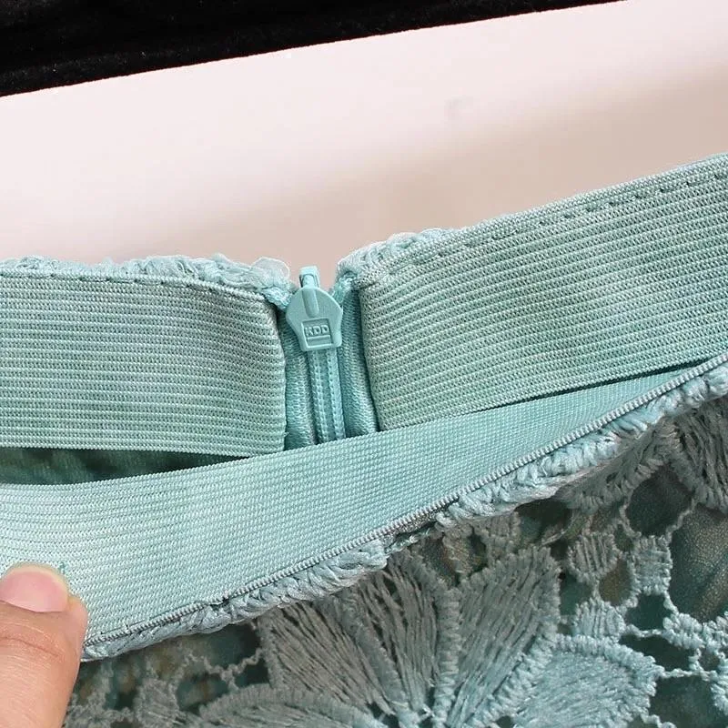 High Waisted Hollow Out Lace Skirt