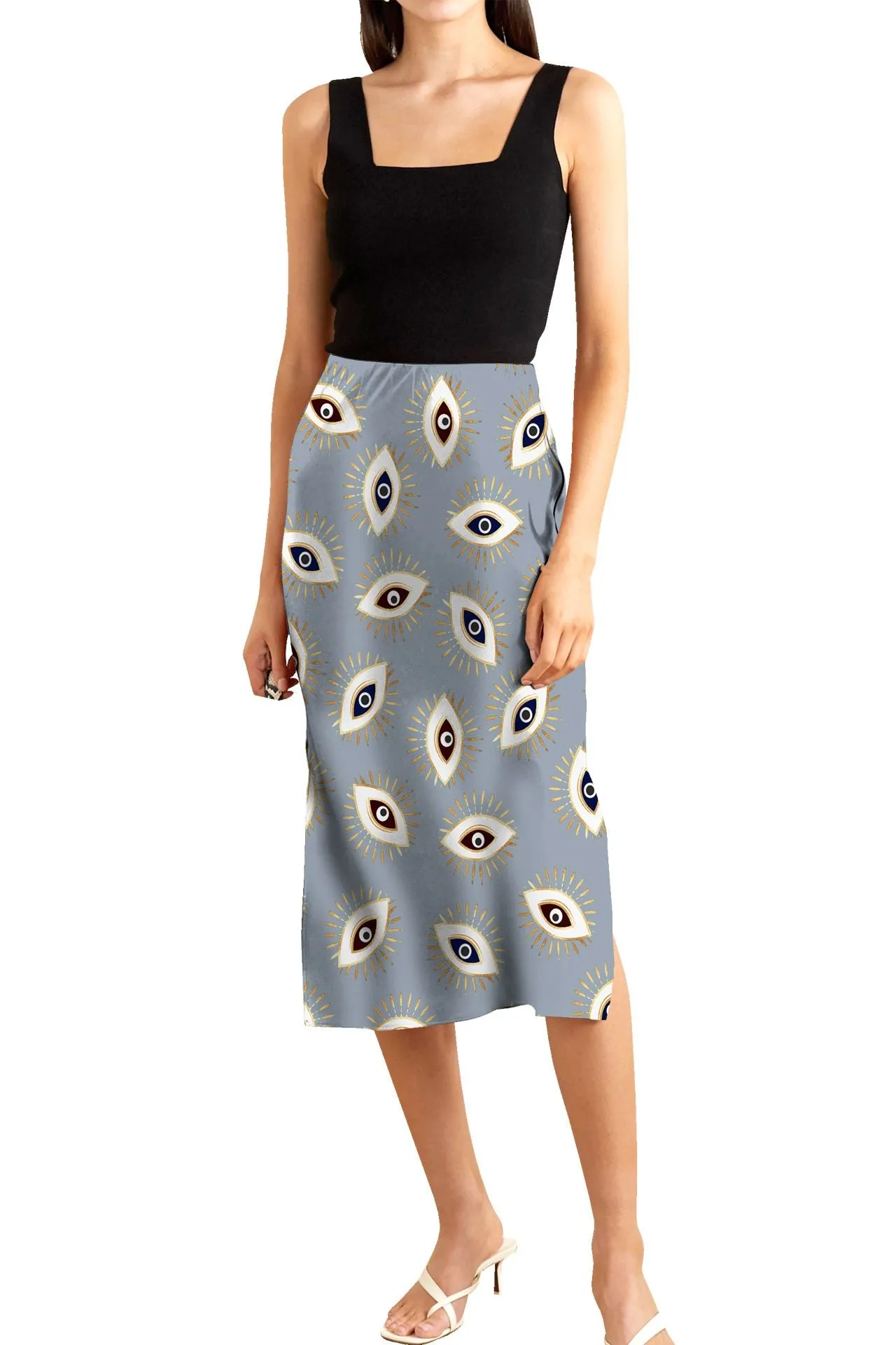 High Waisted Midi Skirt