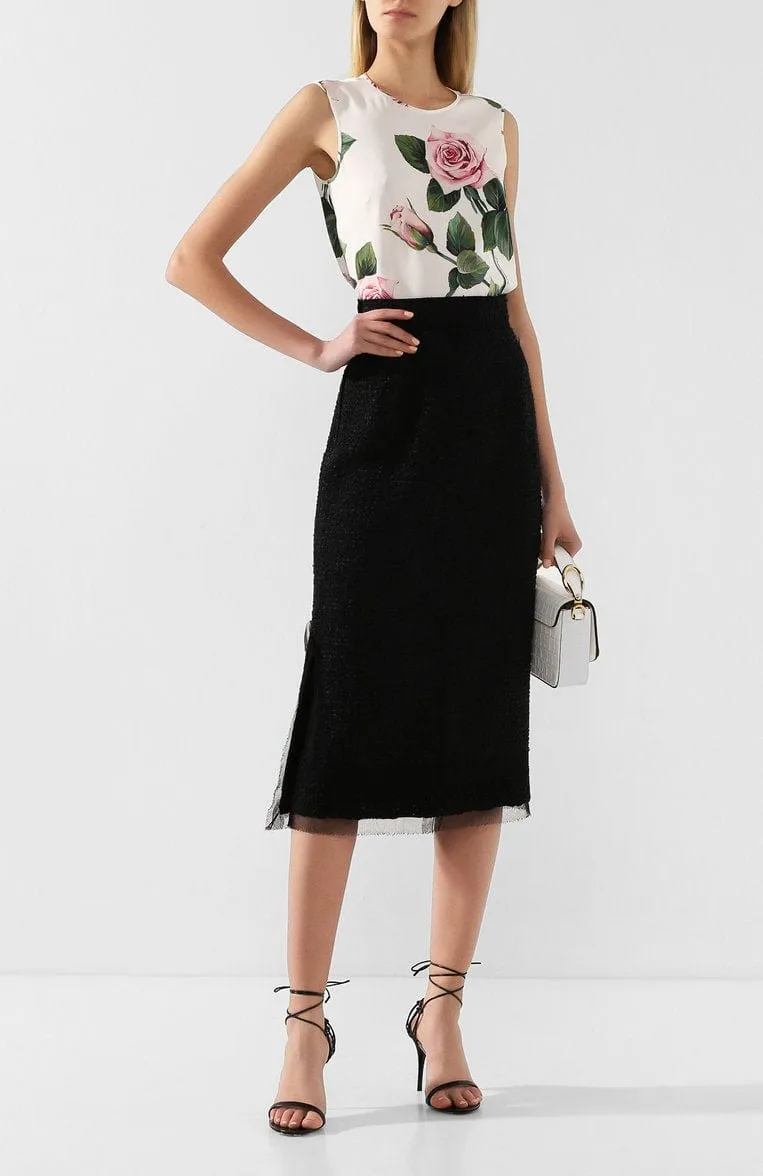 High-Waisted Midi Skirt