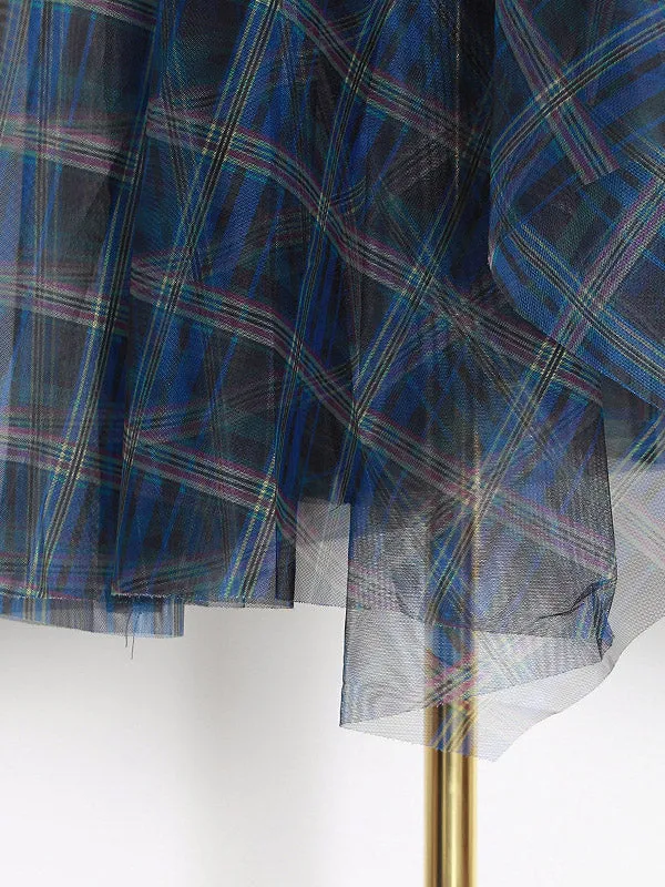 High-Waisted Plaid Irregularity Loose Skirts Bottoms