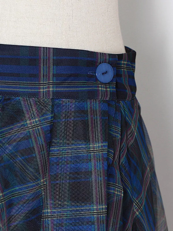 High-Waisted Plaid Irregularity Loose Skirts Bottoms