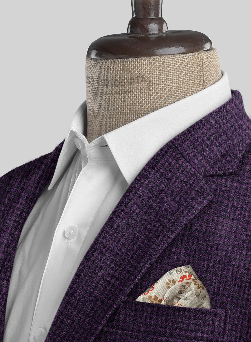 Italian Purple Houndstooth Tweed Jacket