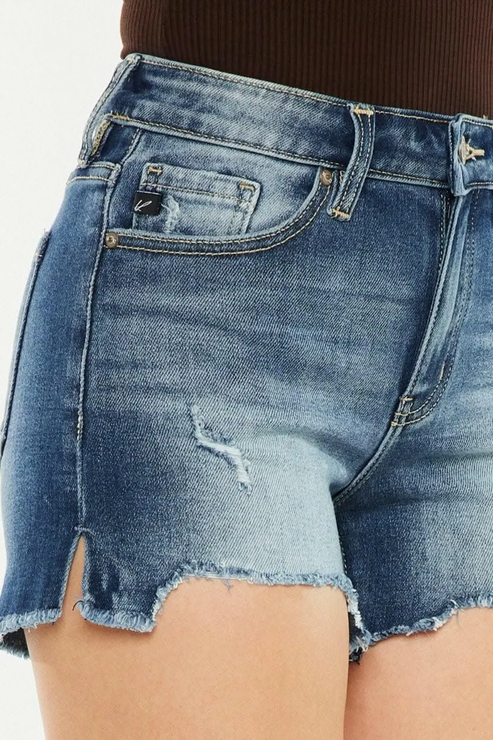 Kancan high-waisted denim shorts
