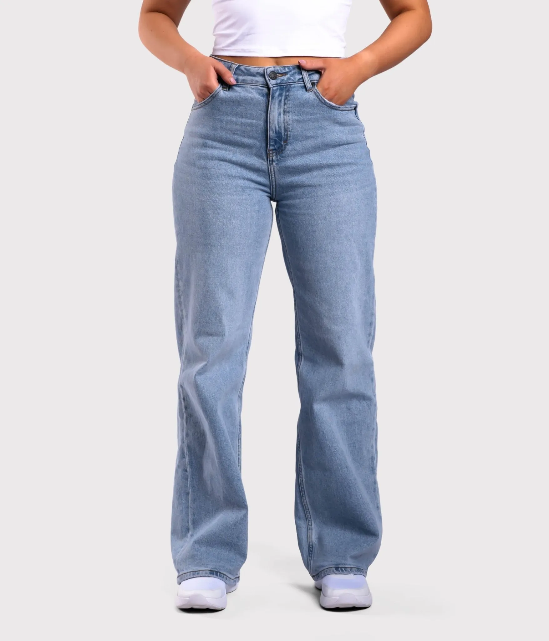 Light Blue Straight-leg Jeans
