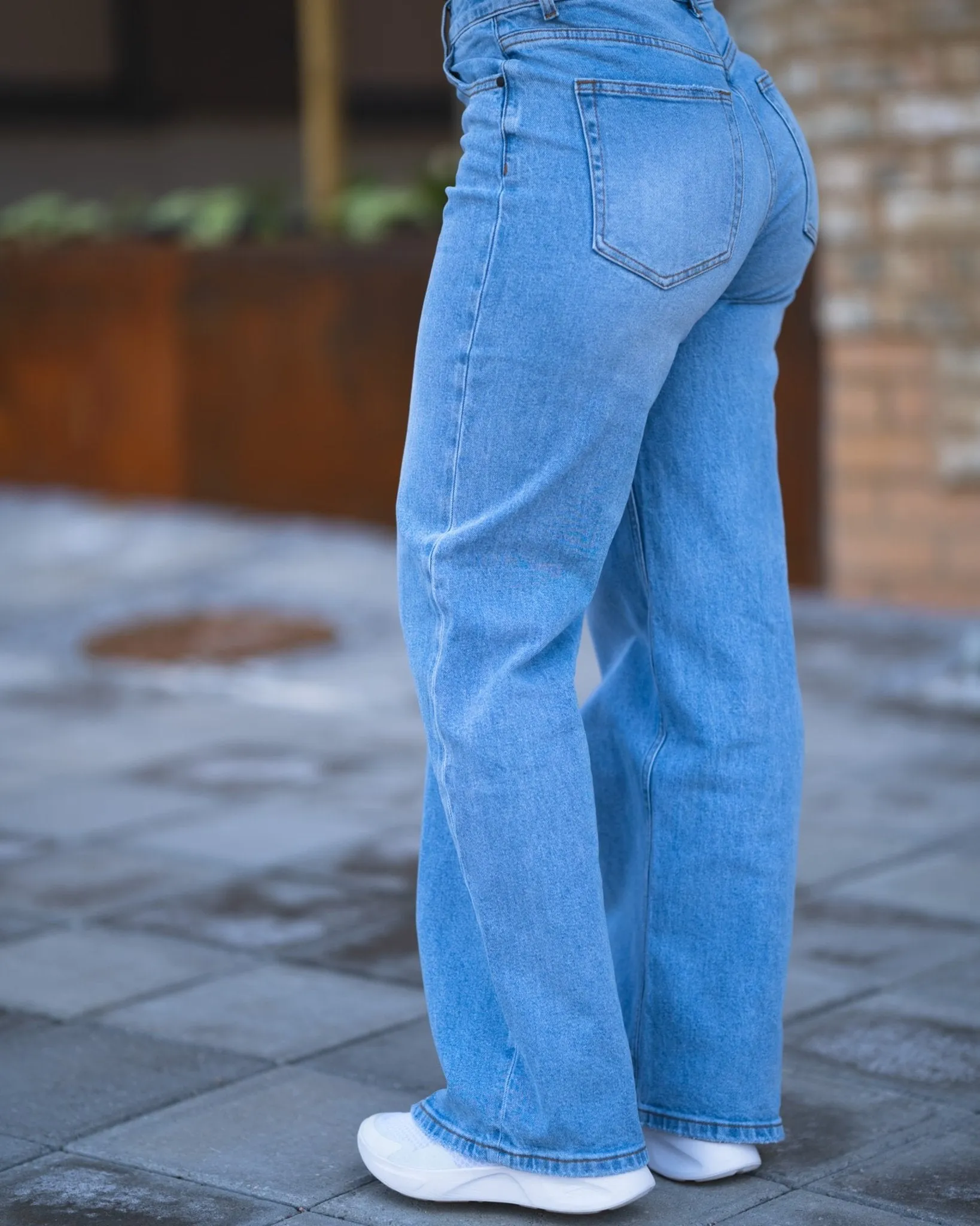 Light Blue Straight-leg Jeans