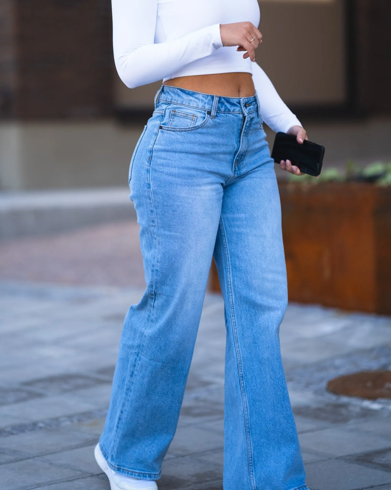 Light Blue Straight-leg Jeans