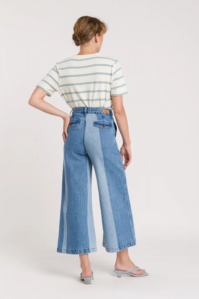 Lilibet Cropped Jeans Blue Reef Panel