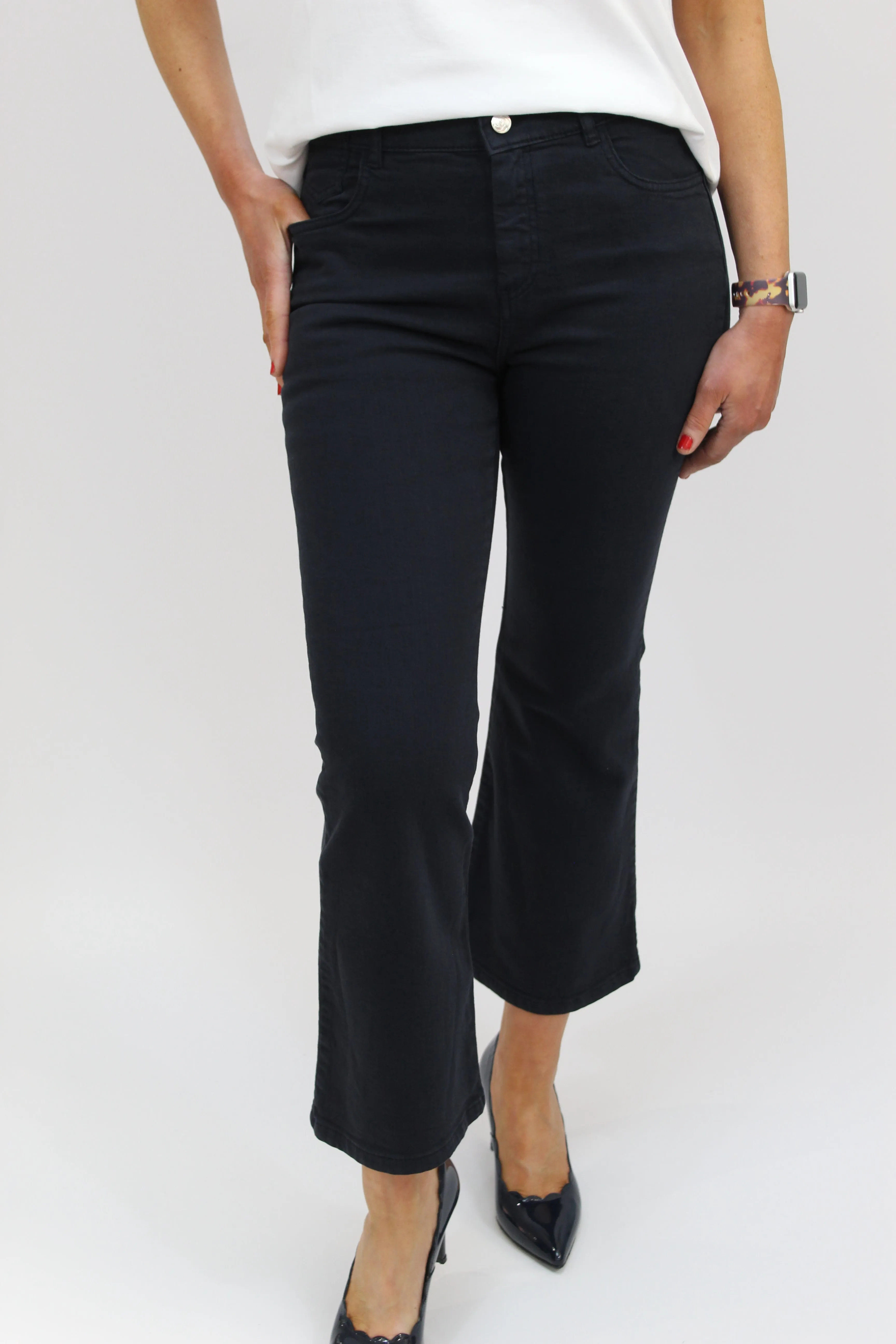 MARELLA Navy Short Flared Jeans