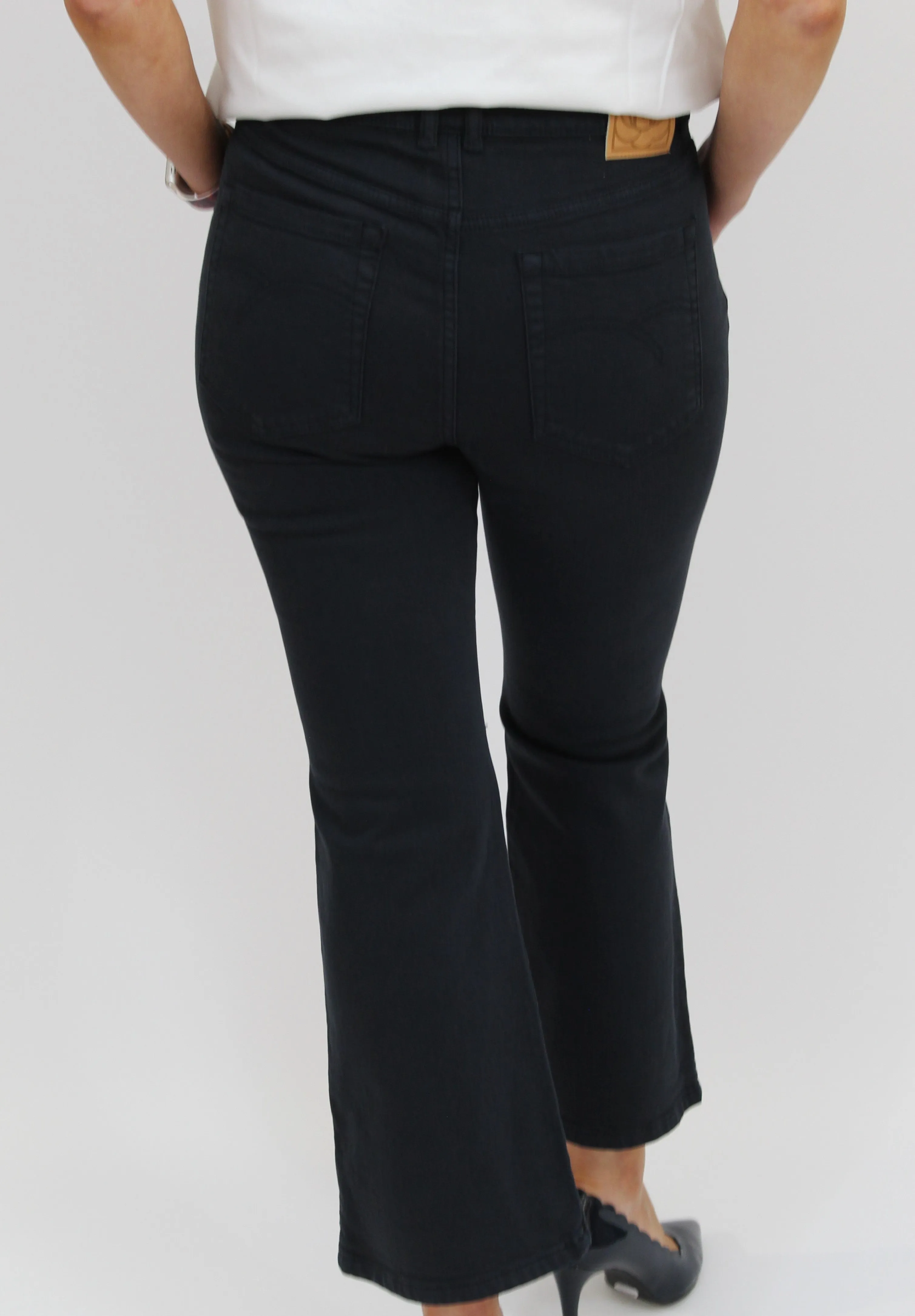 MARELLA Navy Short Flared Jeans