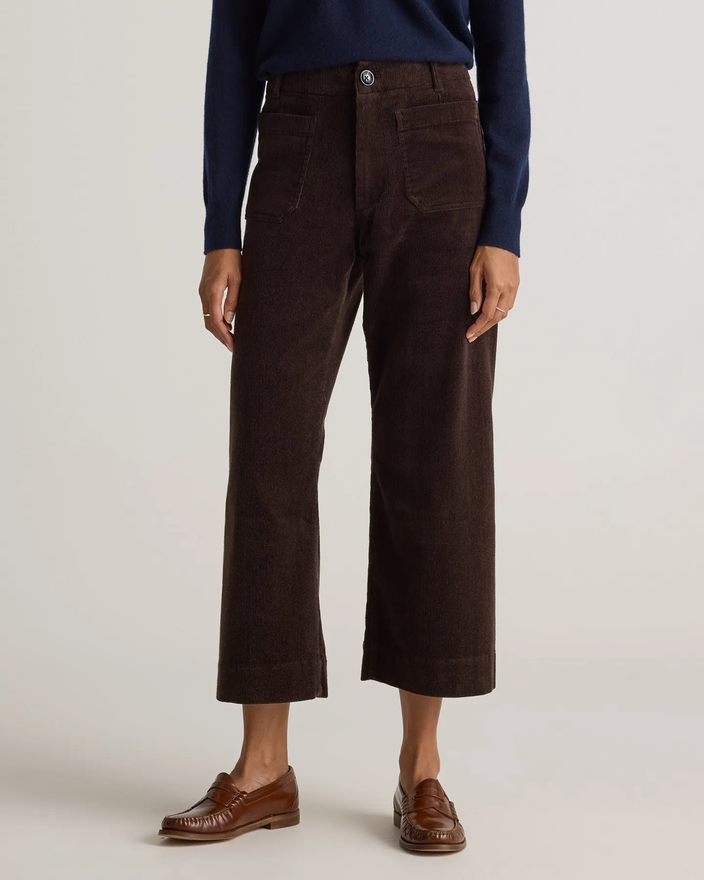 Organic Stretch Corduroy Cropped Wide Leg Pants