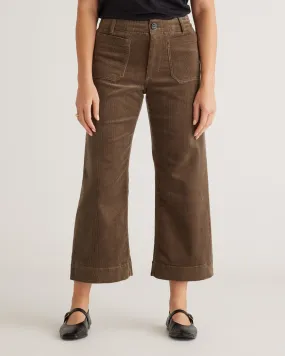 Organic Stretch Corduroy Cropped Wide Leg Pants