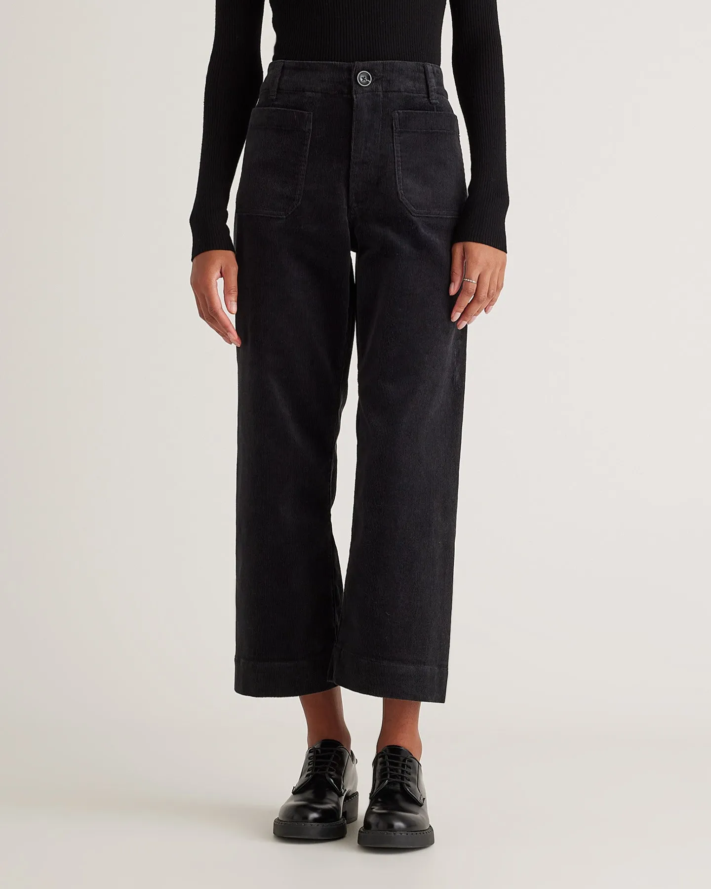 Organic Stretch Corduroy Cropped Wide Leg Pants