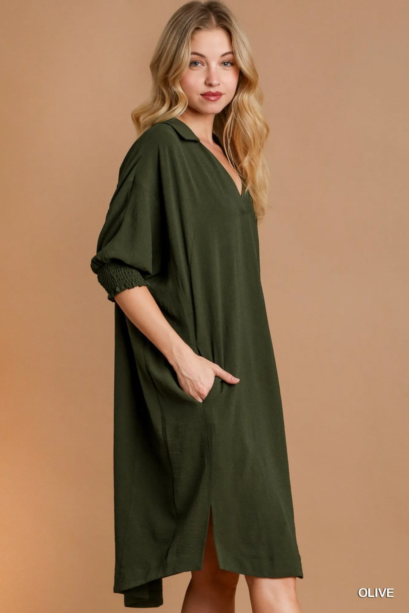 Oversized Loose Fit Olive Dress