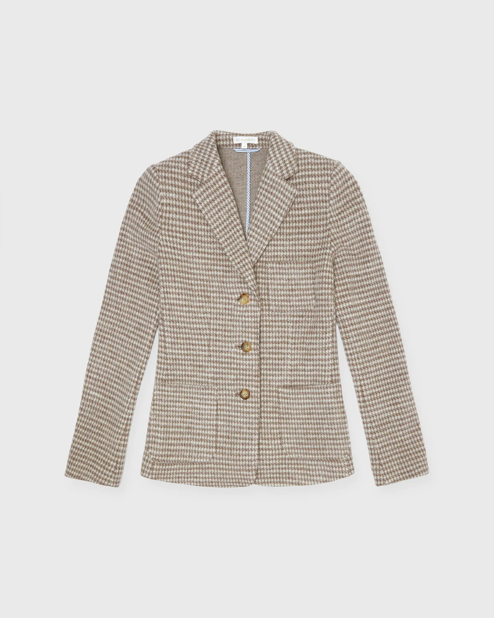 Reagan Jacket in Mink/Bone Houndstooth Knit
