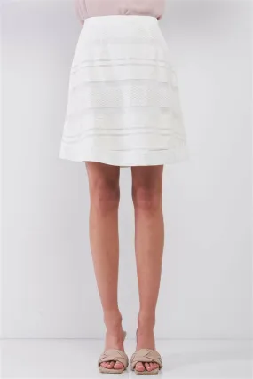 Snow-whine Striped High-waisted See-through Sheer Mesh Strips Cut-ins A-line