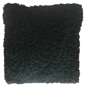 Soft square Black Faux Fur Decor Throw Pillow