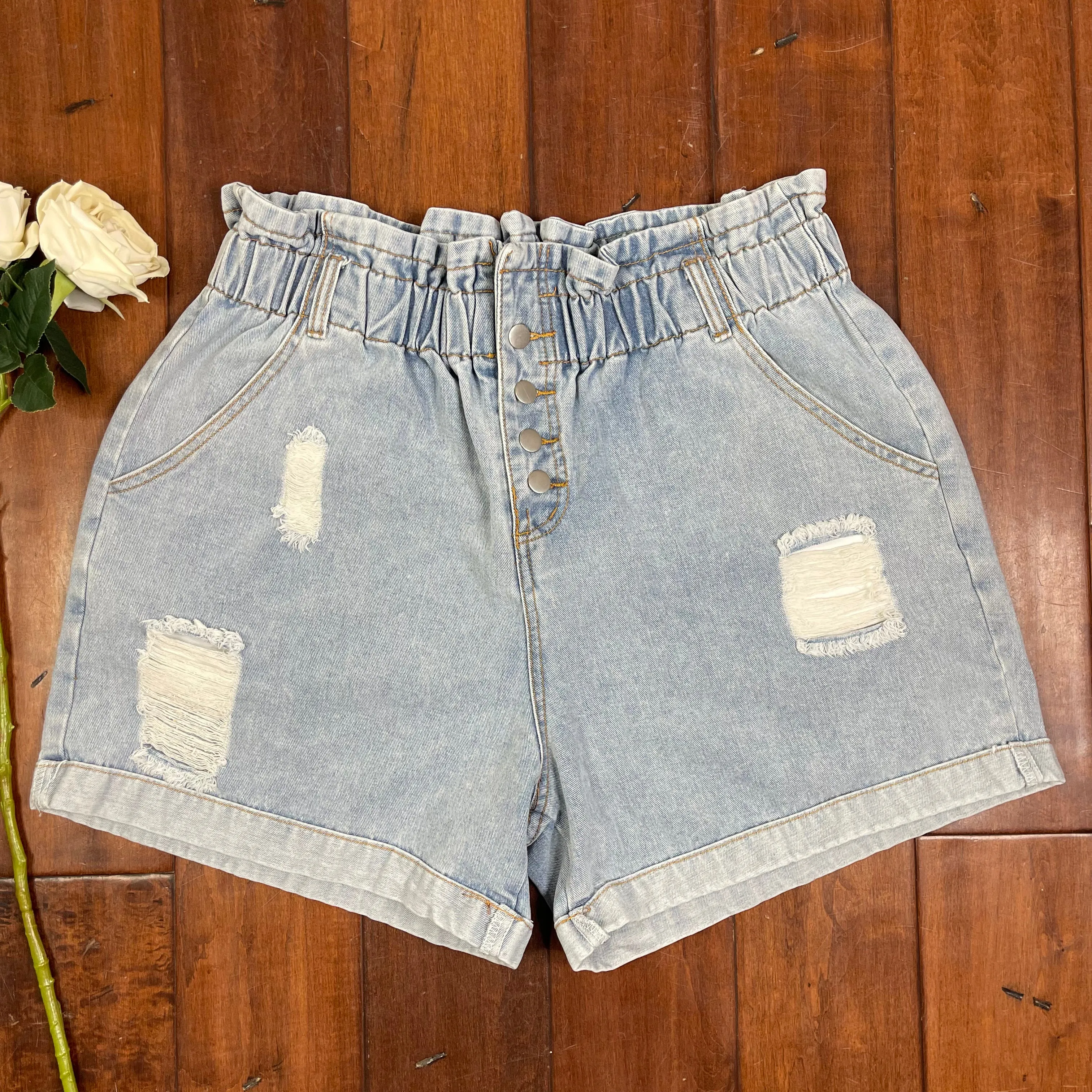 THRIFTED HIGH WAISTED SCRUNCHY SHORTS