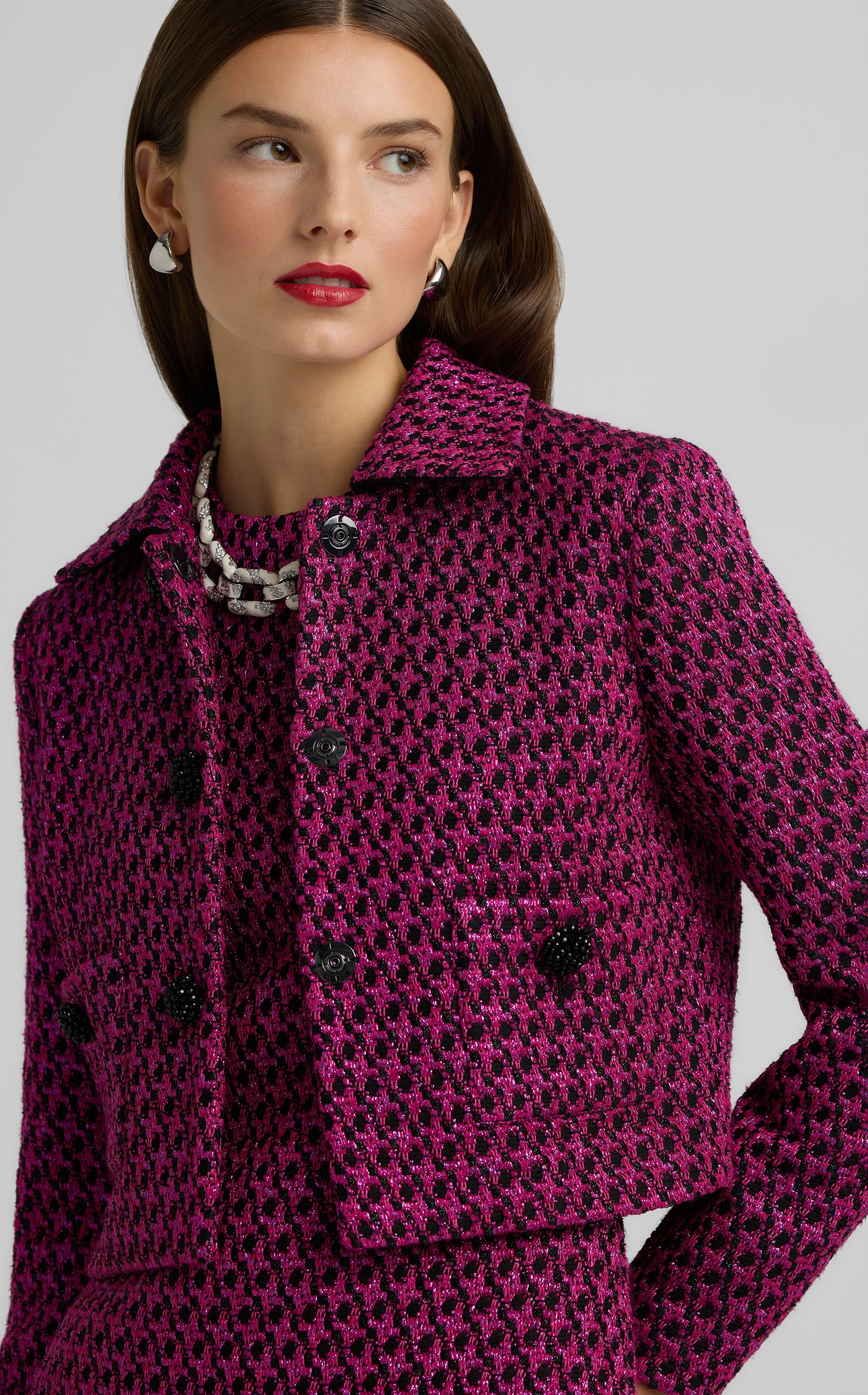 Tweed Knit Short Jacket
