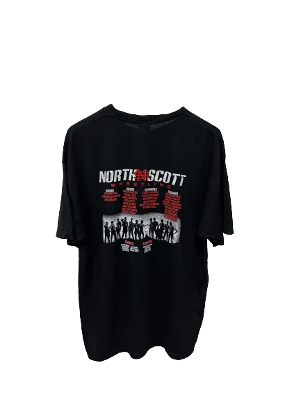 Vintage North Scott Wrestling T-Shirt Black XLarge